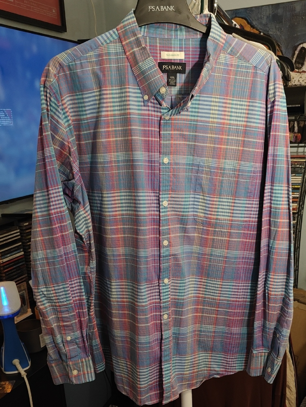 Jos. A. Bank Men's Multicolor Plaid Button-Down Shirt